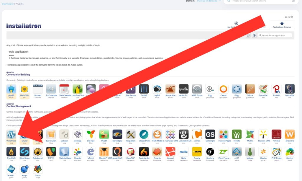 Installera Wordpress på din hemsida hos Inleed